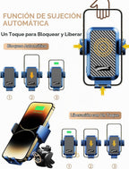 Cargador inalámbrico de coche, soportes de teléfono para tu automóvil, soporte de teléfono de sujeción automática de 15 W, accesorios de automóvil para iPhone 16 15 14 13 12 Mini Pro Max 11, Samsung
