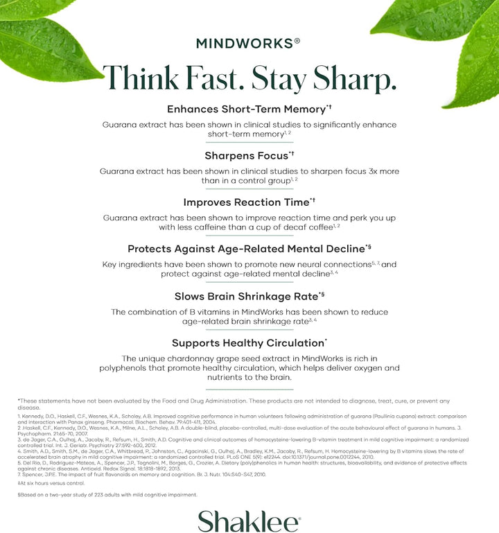 Shaklee MindWorks - Suplemento de salud cerebral para la nitidez y...