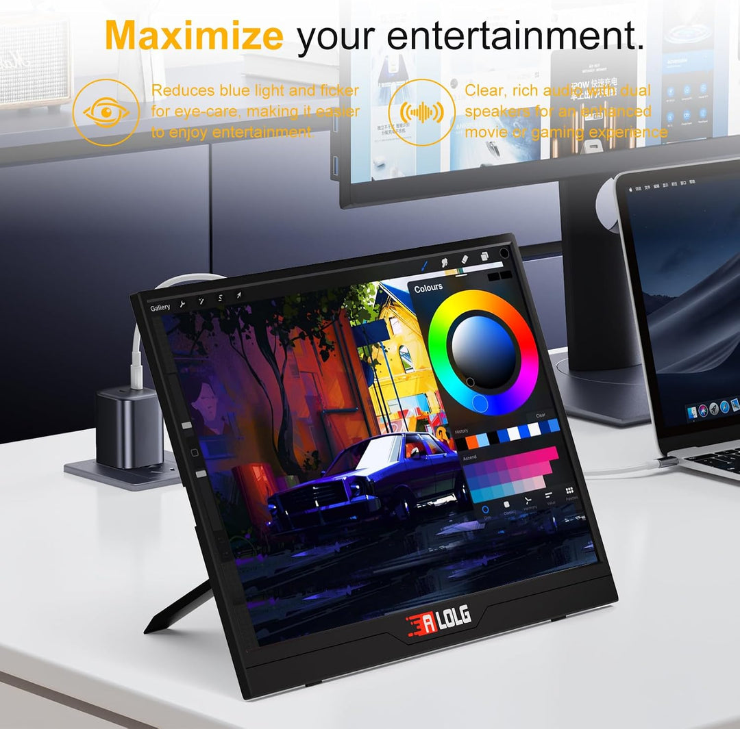ALOLG 144Hz 16" Monitor portátil 1920x1200 FHD IPS con USB-C Mini H...