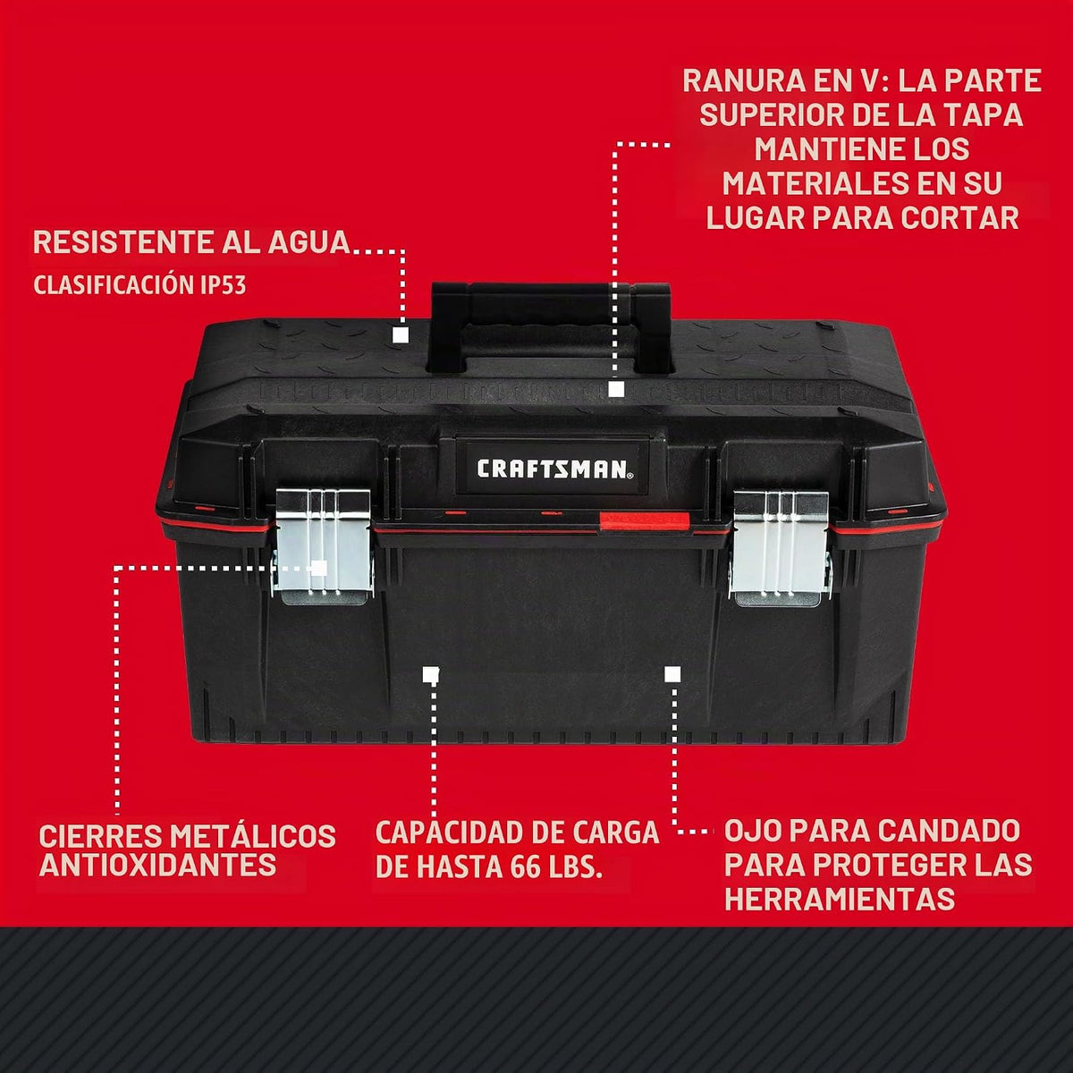 CRAFTSMAN Caja de herramientas PRO, con cerradura, 23 pulgadas (CMST23001)