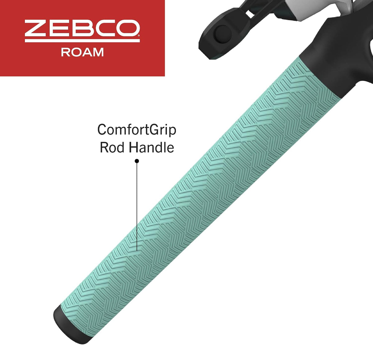 Zebco Roam - Combo de caña de pescar telescópica y carrete de pesca giratorio o spincast, caña de fibra de vidrio duradera de 6 pies con mango ComfortGrip, pre-enrollada con línea de pesca Zebco Cajun