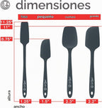 UpGood Juego de espátulas de silicona de 600 °F – Antiadherentes de alta resistencia al calor, espátulas de cocina pequeñas y grandes – Utensilios de cocina flexibles sin BPA de grado profesional –