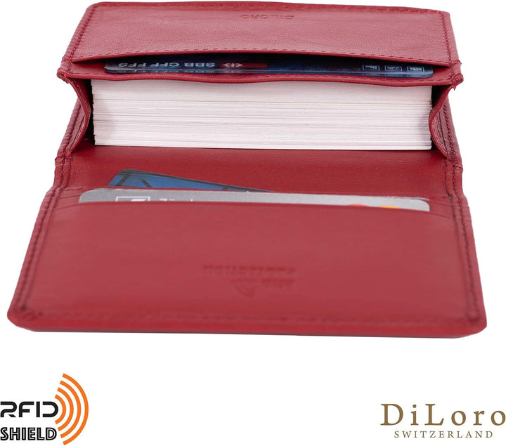 DiLoro Cartera de cuero RFID para hombres o mujeres, tarjetero pleg...