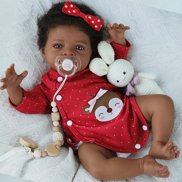 SCOM Muñecas Reborn de bebé niña negra - Muñeca recién nacida afric...