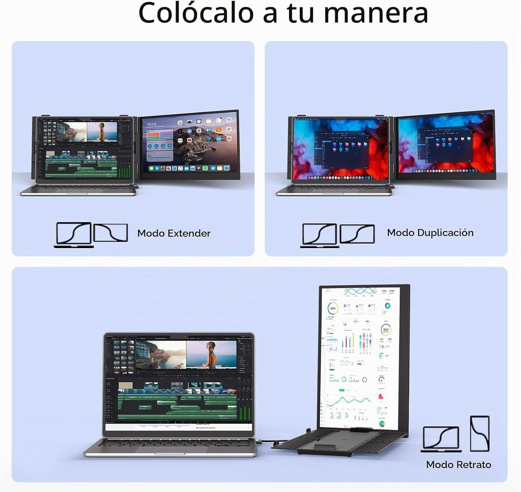 ROYY - Extensor de pantalla para laptop, monitor portátil 1080P FHD...