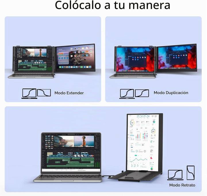 ROYY - Extensor de pantalla para laptop, monitor portátil 1080P FHD...