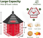Kingsyard Comedero para pájaros de metal con 3 jaulas de sebo