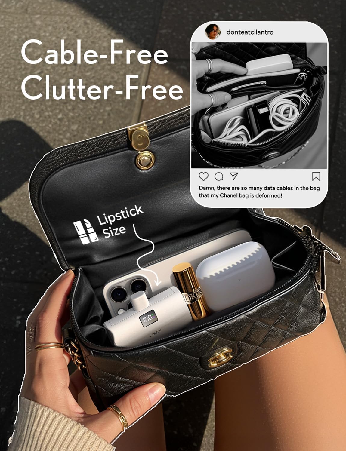 LISEN Mini cargador portátil de 7000 mAh USB C Power Bank para iPho...