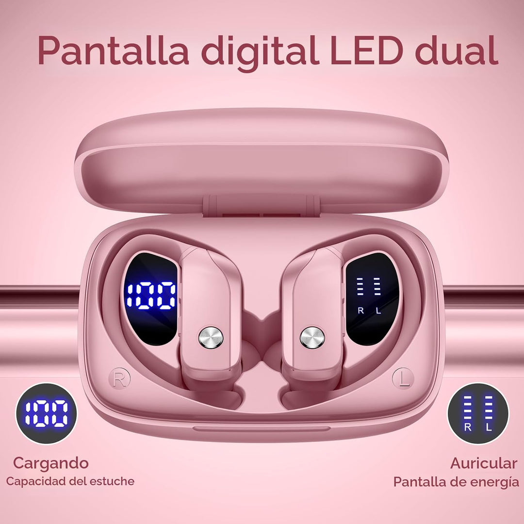 bmani Auriculares Inalámbricos Bluetooth con Estuche de Pantalla LE...