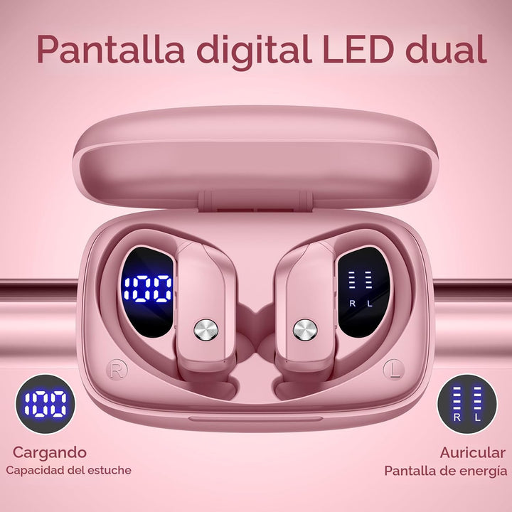 bmani Auriculares Inalámbricos Bluetooth con Estuche de Pantalla LE...