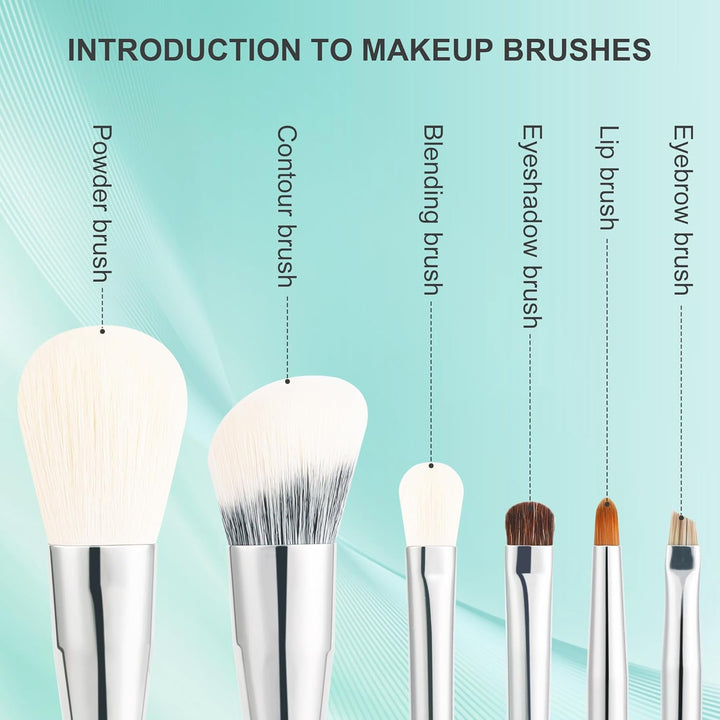 Docolor Juego de brochas de maquillaje de 6 piezas para viajes, jue...