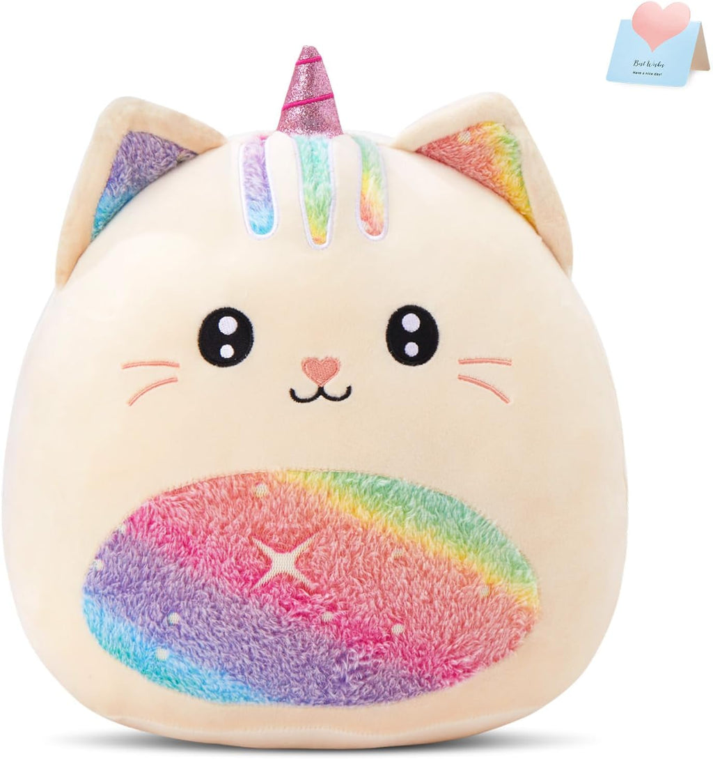 Athionsu - Almohada de peluche de unicornio de 14 pulgadas, suave