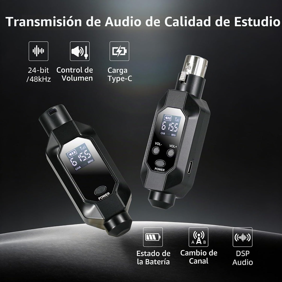 Kelgyua Transmisor y receptor inalámbrico XLR, receptor transmisor...