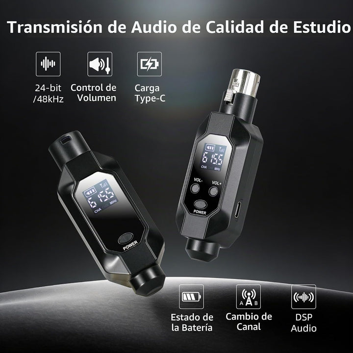 Kelgyua Transmisor y receptor inalámbrico XLR, receptor transmisor...