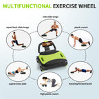 IRISFLY Rodillo abdominal de 4 ruedas, rueda de rodillo Ab de alto rendimiento mejorada, tablero de rodillo Ab de rebote automático, fortalece el núcleo y los abdominales, máquina de abdominales perfecta para entrenamiento en casa