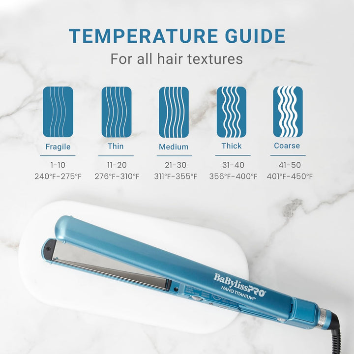 BabylissPRO Nano Titanium Ultra-Thin Hair Straightener, Professiona...