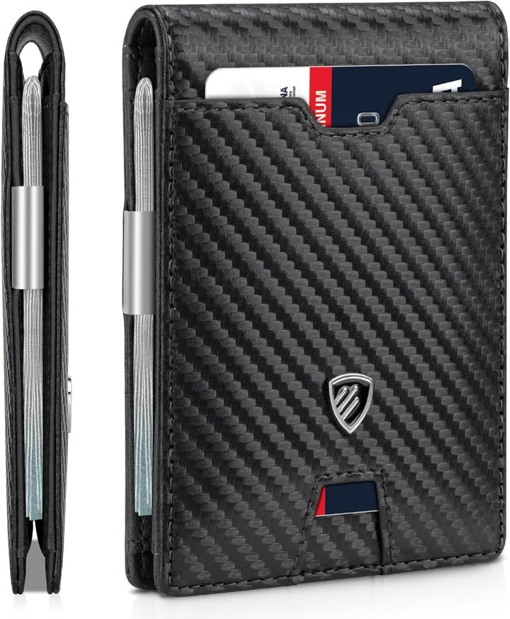 RUNBOX Cartera delgada para hombre con clip para dinero, bloqueo RF...