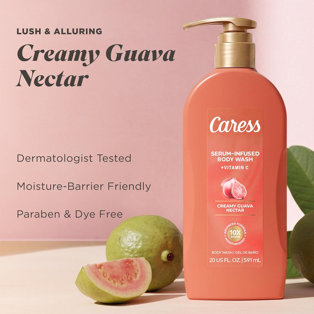 Caress Jabón corporal hidratante de néctar de guayaba cremoso con b...