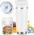Licuadora portátil con vaso aislado al vacío, licuadora personal recargable inalámbrica de 20 onzas, botella de mezcla de acero inoxidable de 120 W para batidos y batidos, sin BPA, color