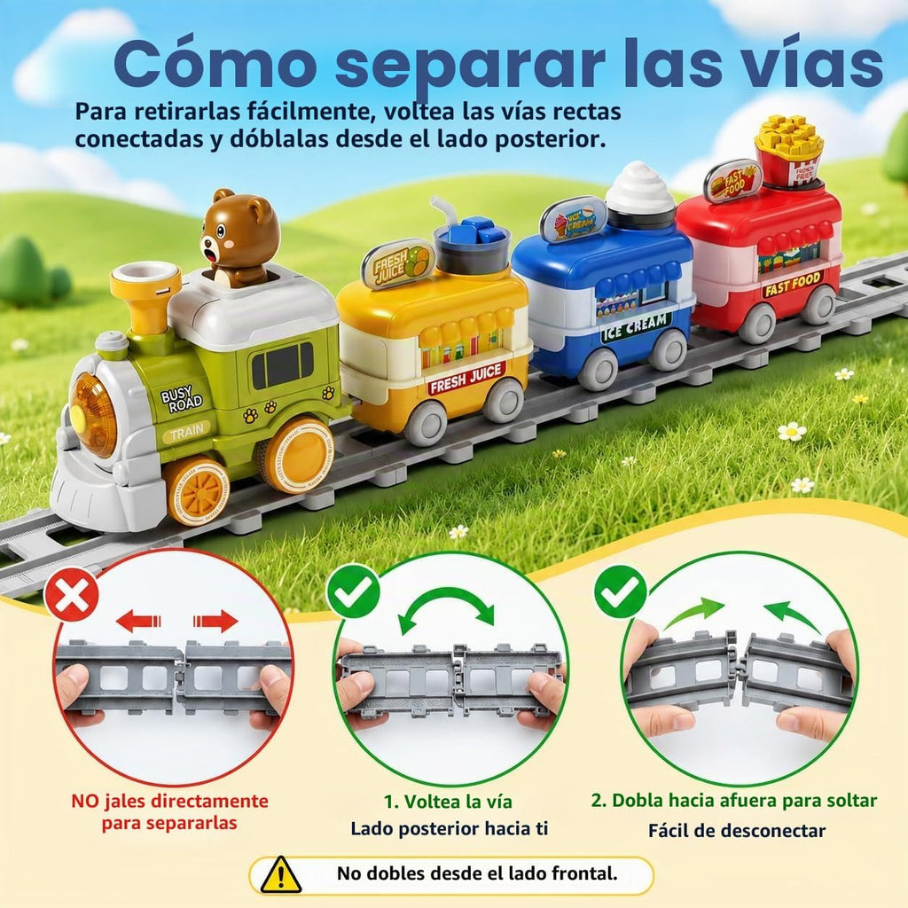 Dimoarch Juego de tren eléctrico para niños pequeños de 1, 2, 3, 4 años