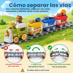 Dimoarch Juego de tren eléctrico para niños pequeños de 1, 2, 3, 4 años