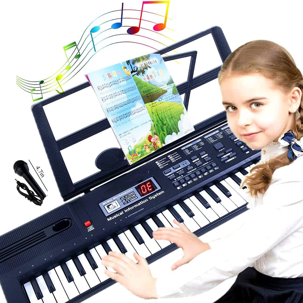 SEMART teclado Piano digital piano eléctrico portátil teclado de música electrónica de 61 teclas juguete para niños principiantes instrumentos musicales con soporte de micrófono USB regalo de