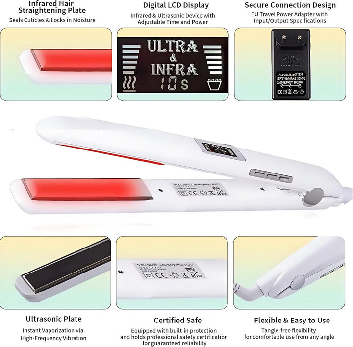 El hierro ultrasónico para el cuidado del cabello por infrarrojos r...
