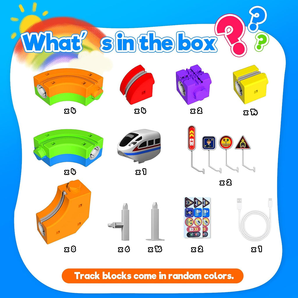 Juego de tren eléctrico Goody King de 69 piezas para niños de 3, 4, 5, 6, 7, 8 años