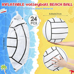 Wettarn 24 pelotas inflables de voleibol de playa de 8 pulgadas, pelotas de voleibol de playa inflables blancas, pelota de voleibol, juguete para piscina, regreso a casa, fiesta de cumpleaños