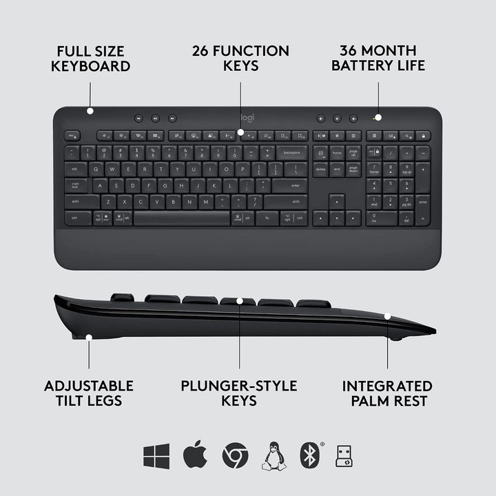 Logitech Signature MK650 Combo para Negocios, Mouse y Teclado Inalá...