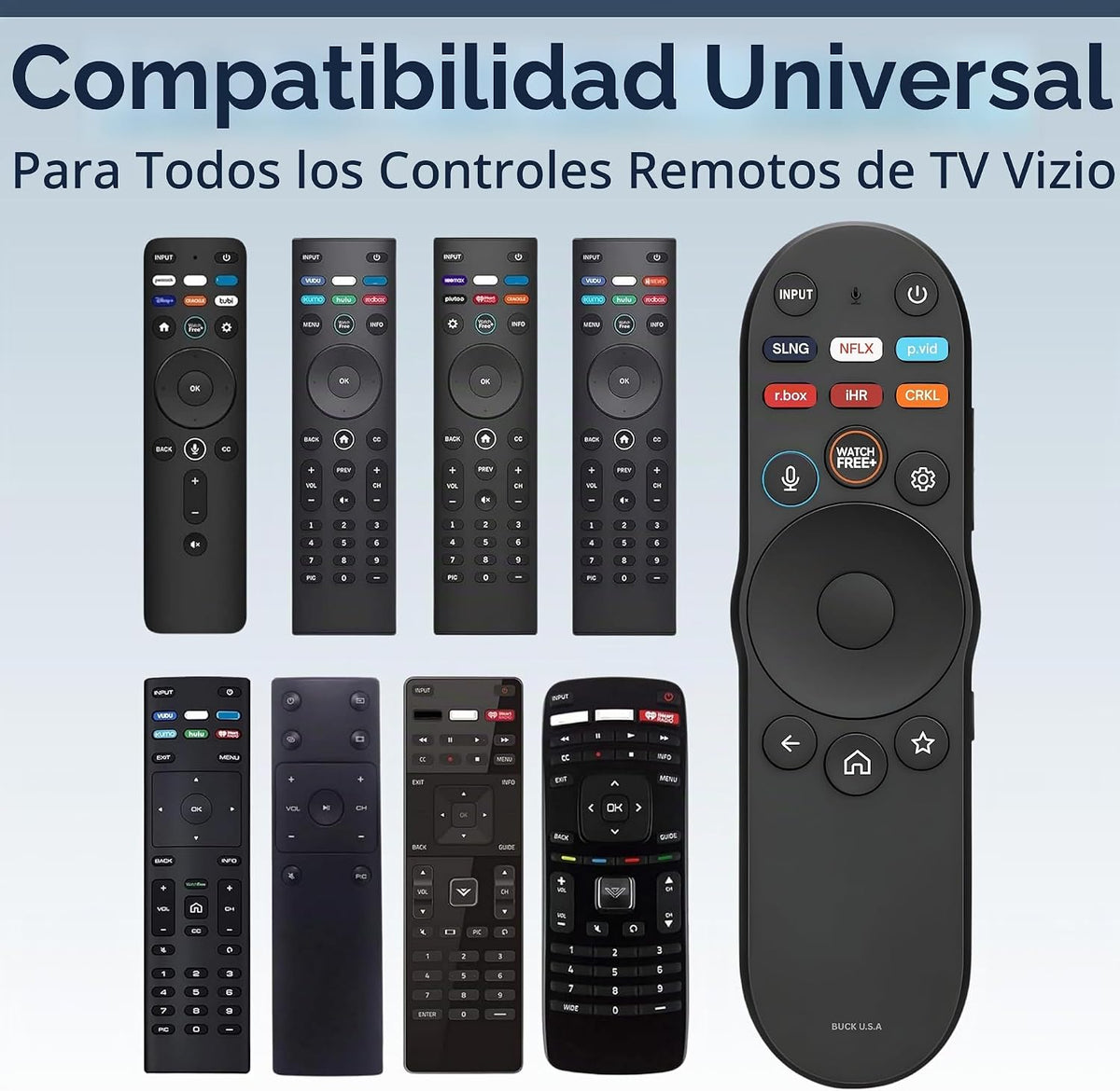 XRT270 - Control remoto de repuesto para televisores Vizio SmartCast, fácil configuración, teclas de acceso directo, control remoto de voz universal, compatible con FHD 4K Quantum D