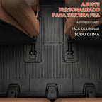 Alfombrillas personalizadas para Hyundai Santa Fe de 6 y 7 asientos (híbridos y de gas) 2024 2025 2026 (híbridos y gas), protección TPE para todo tipo de clima, alfombrilla de carga con alfombrilla de