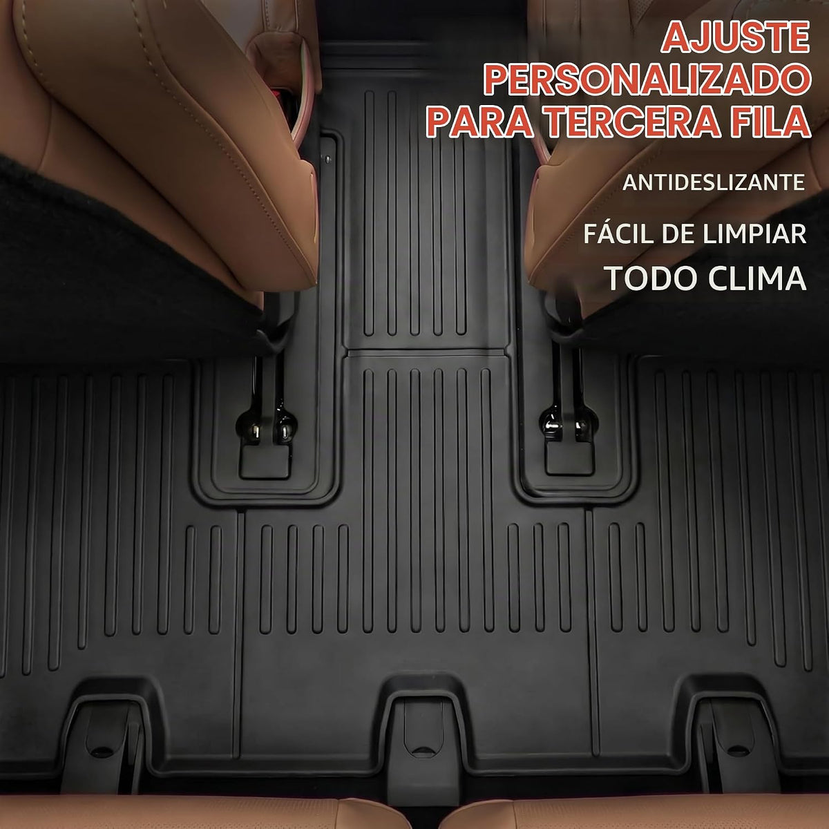 Alfombrillas personalizadas para Hyundai Santa Fe de 6 y 7 asientos (híbridos y de gas) 2024 2025 2026 (híbridos y gas), protección TPE para todo tipo de clima, alfombrilla de carga con alfombrilla de