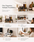 Paquete de 2, organizador de especias expandible de 3 niveles para gabinete y estante de despensa de cocina, estantes antideslizantes para especias, condimentos, alimentos enlatados, organizador de botiquín - Incluye embudos de silicona