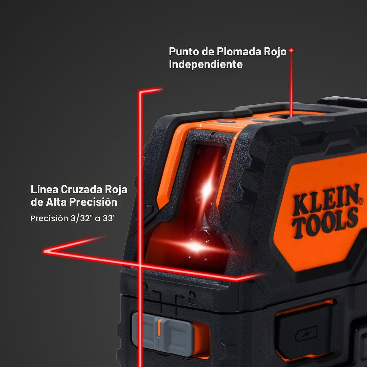 Klein Tools Nivel láser autonivelante Clase II (≤ 1 mW) con líneas cruzadas