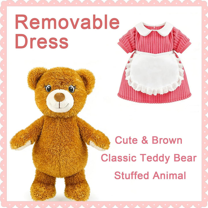 JUSTQUNSEEN Bonito oso de peluche de 14.5 pulgadas para mujeres con...