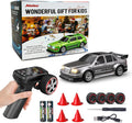 Mini coche RC 1/43 con giroscopio, coche RC 4WD totalmente proporcional, control remoto 2.4GHz de grado hobby, modelo RTR, alta velocidad 20+ km/h para aficionados, niños y adultos (plateado)