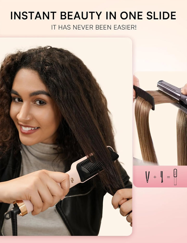 Luxing PuraLux - Cepillo alisador de pelo, peine alisador de cabell...