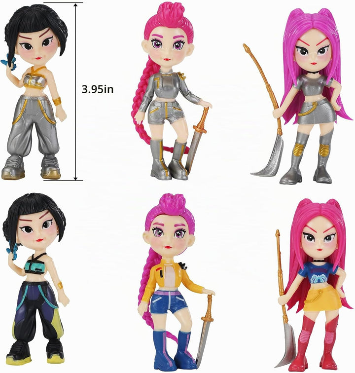 6 muñecos de juguete de Demon Hunters, juego de figuras de acción d...