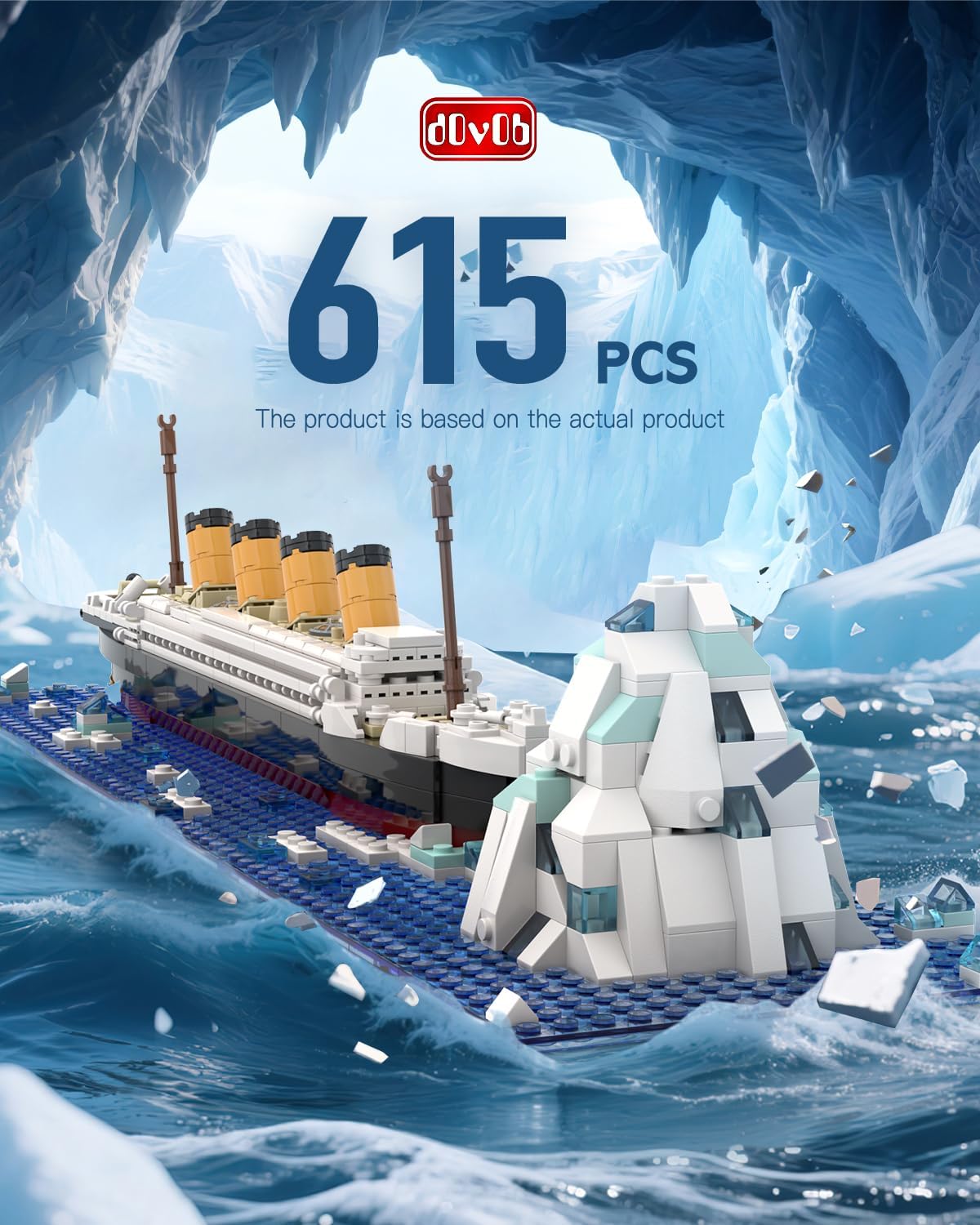 dOvOb RMS Titanic - Juego de bloques de construcción, 615 piezas, ladrillos, modelo MOC Ship Model Display Collection Kit para adolescentes y adultos, compatible con las principales marcas