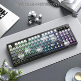 FREEWOLF K100 Teclado inalámbrico silencioso cremoso para juegos de...