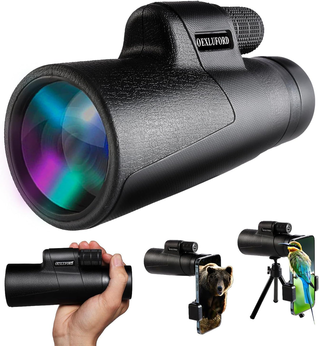 OEXLUFORD Monocular de 80 x 100 para adultos Telescopio