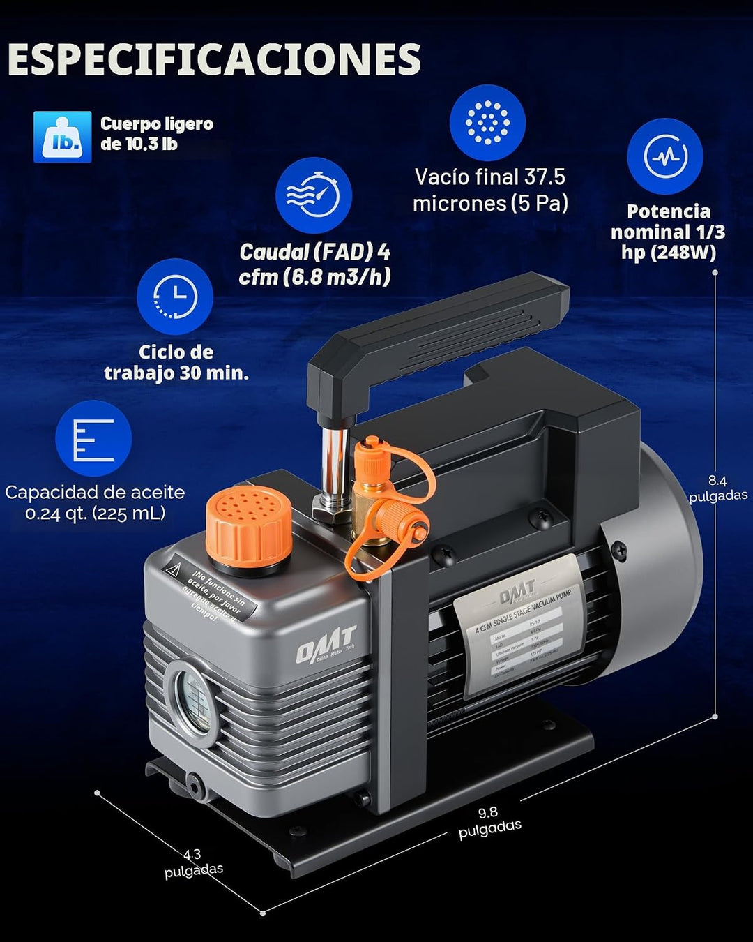 Orion Motor Tech - Bomba de vacío de aire acondicionado y juego de...
