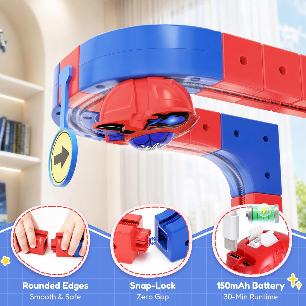 157Pcs Juego de Trenes Eléctricos, Juguetes de Riel STEM para Niños de 3, 4, 5, 6, 7 y 8 años