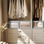 Contenedores de almacenamiento con tapas, contenedores de almacenamiento de tela con ventana, cestas plegables para estantes, paquete de 4, cajas decorativas para el hogar para ropa, armario