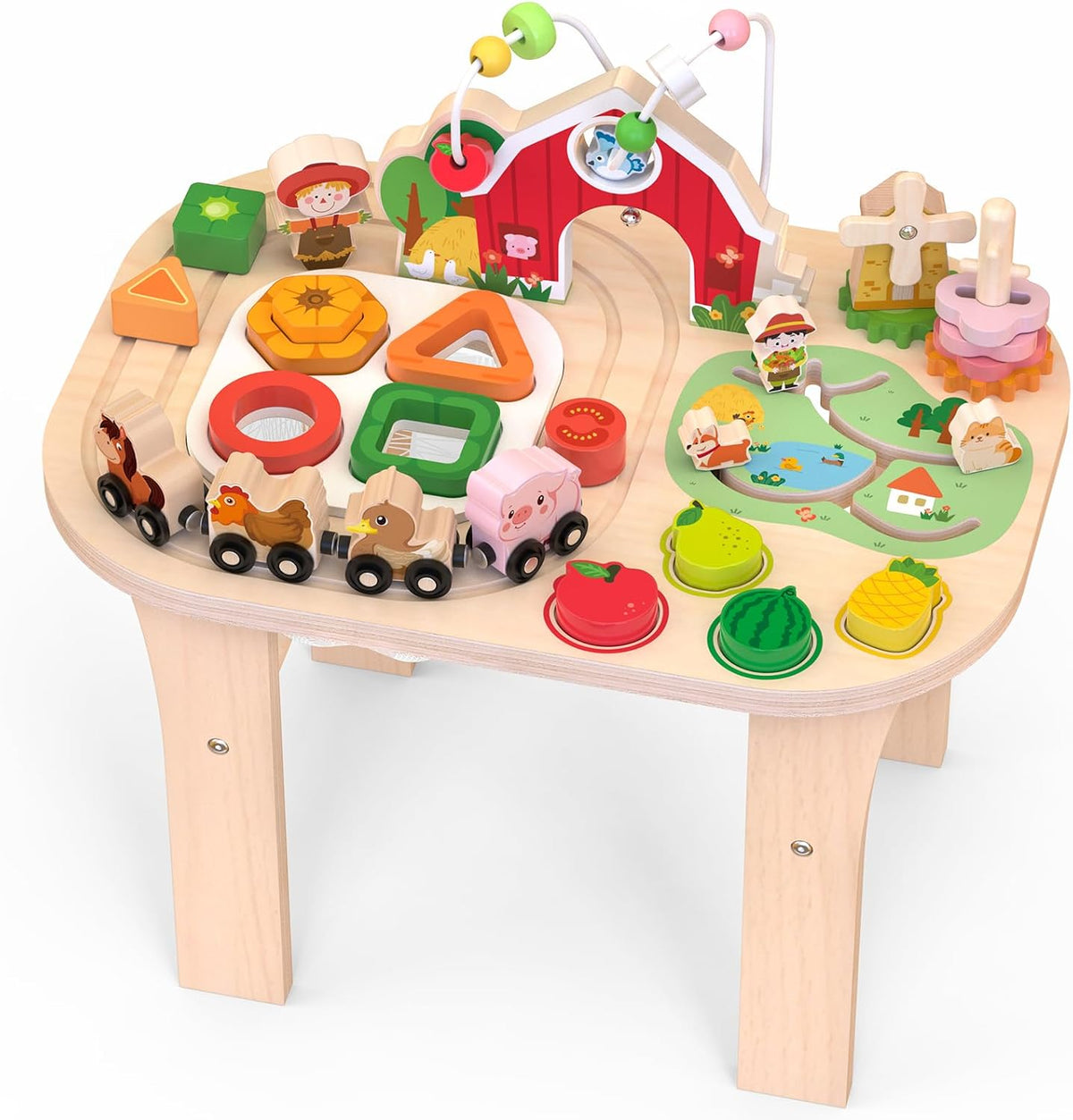 Weilim Mesa de actividades Montessori para niños de 1 año, juguete de