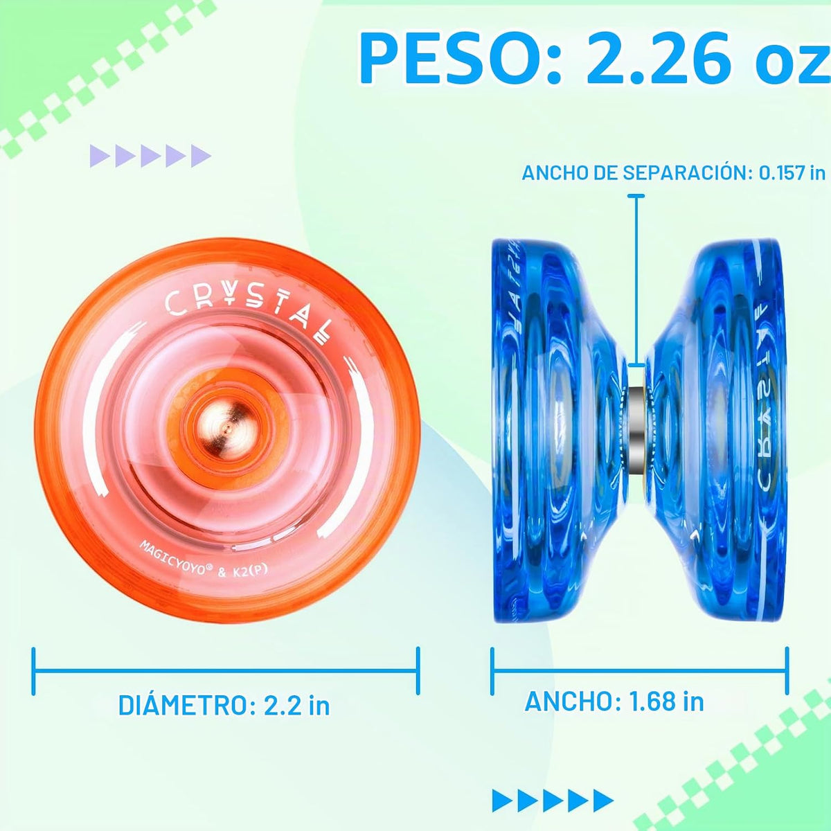 MAGICYOYO K2 - Yoyo profesional de cristal, paquete de 3, Yoyo sensible