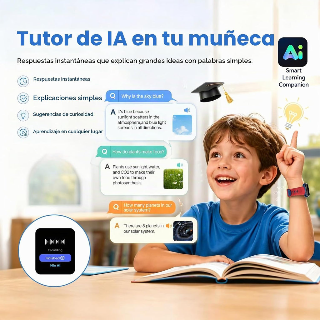Reloj inteligente K9 para niños con rastreador GPS, voz y videollamada AI, AMOLED de 1.78 pulgadas, reloj inteligente 4G con SOS, controles parentales, modo escolar, reloj inteligente
