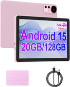 ICONLINK Tableta de 10 pulgadas Android 15 Tablets con funda