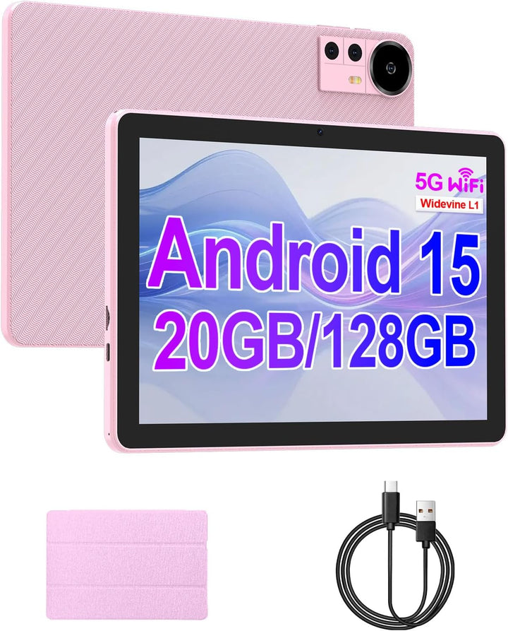 ICONLINK Tableta de 10 pulgadas Android 15 Tablets con funda 4+16GB...